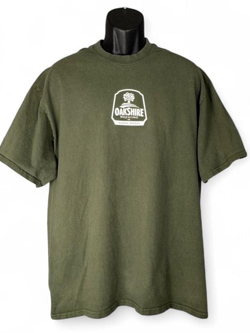 Vintage Oakshire Brewing Eugene Oregon Olive Green Graphic Tee Men’s Size XL